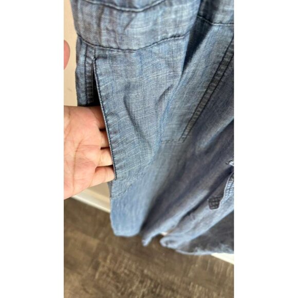 Trina Turk Womens Denim Jumpsuit Blue Chambray Romper Utility One Piece Size 6 - Picture 6 of 13